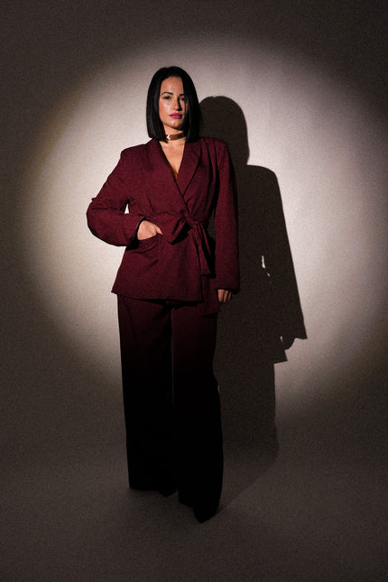 Tailleur kimono bordeaux