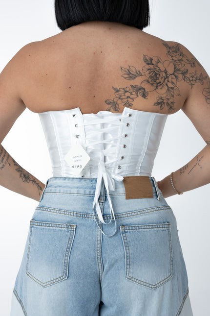 Corsetto raso bianco