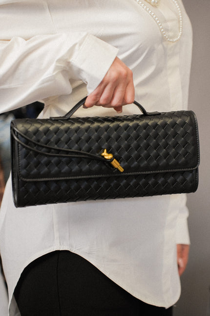 Clutch  intreccio nera chiusura nodo