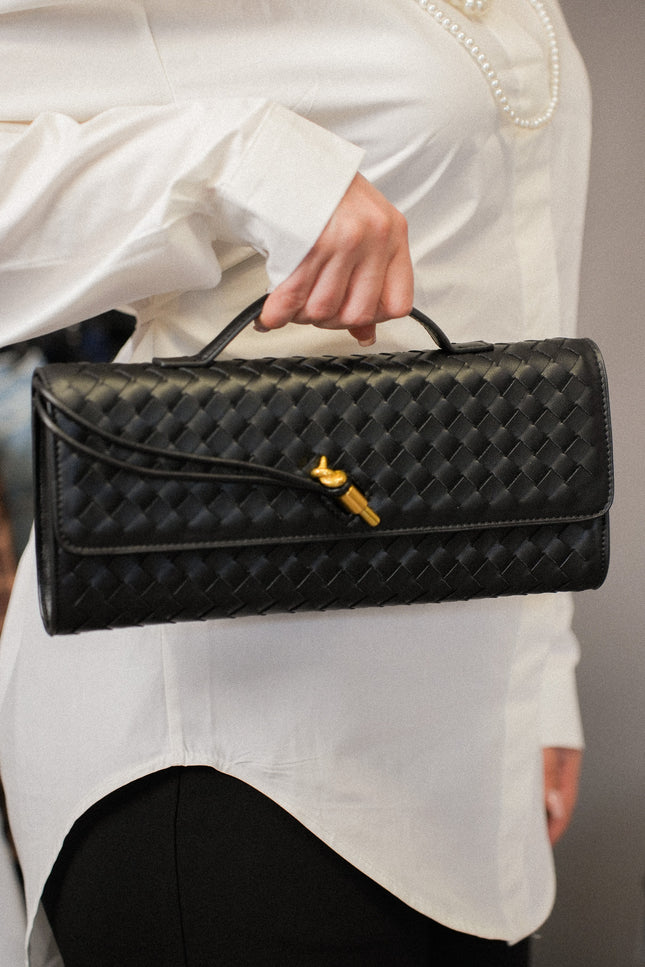 Clutch  intreccio nera chiusura nodo