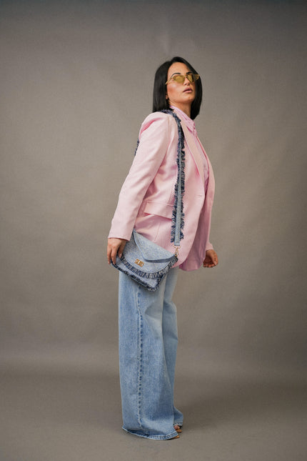 Bag denim sfrangiata