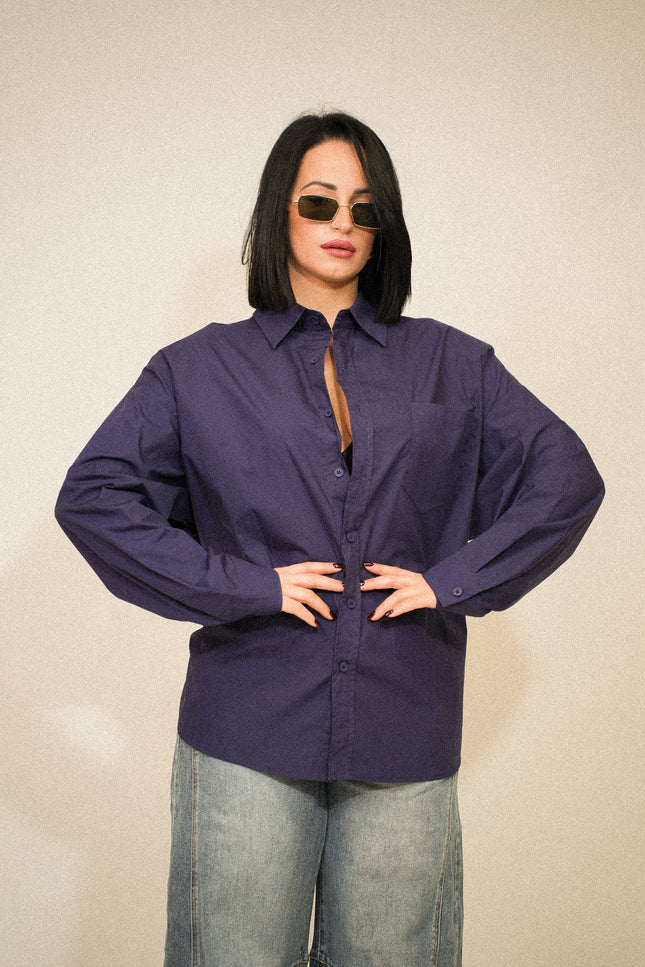 Maxi camicione con spalline blu