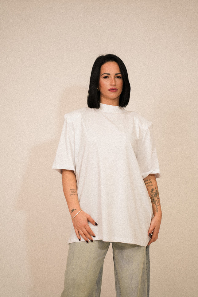 T SHIRT oversize spalline Justwest bianca