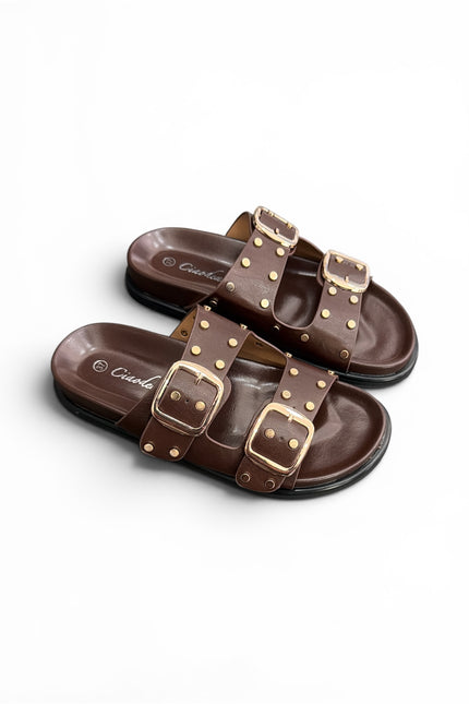 Sabot borchie marrone