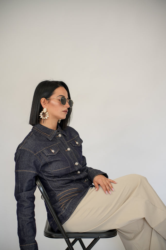Jacket denim strutturato