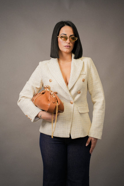 Blazer Chanel tweed panna