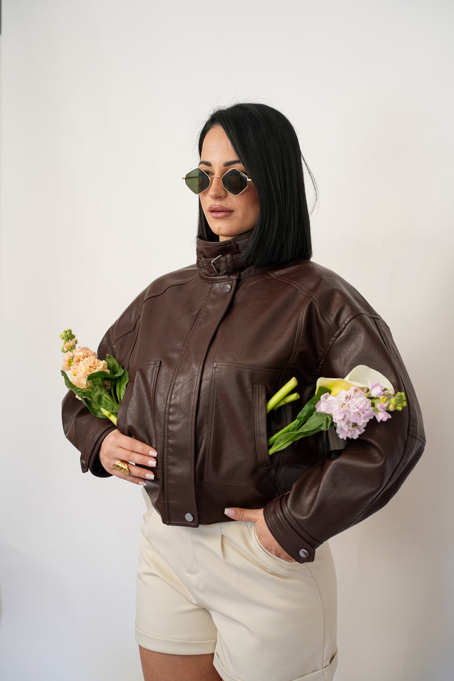 Bomber ecopelle chocolate