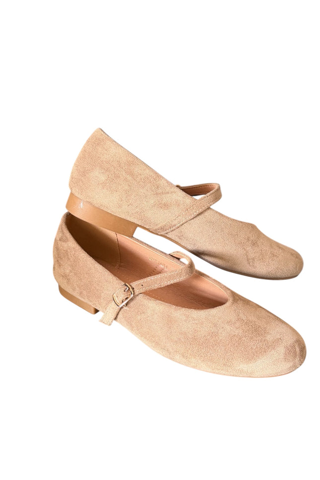 Ballerina camoscio beige